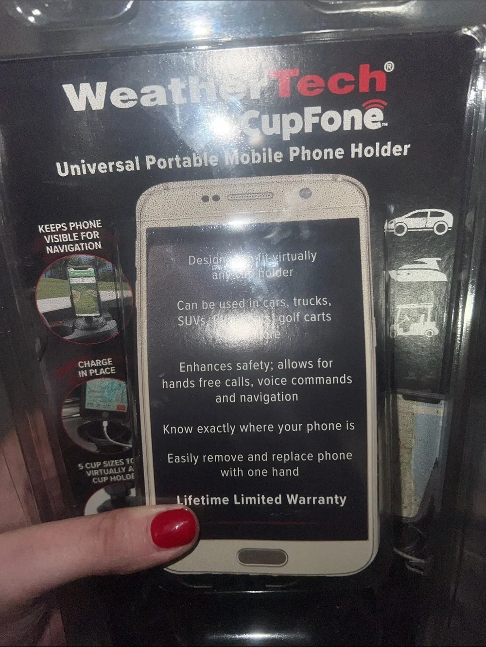 CupFone Universal Portable Mobile Phone Holder - Black